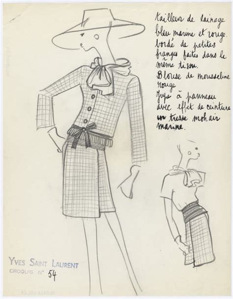 yves saint laurent original sketches|yves saint laurent artwork.